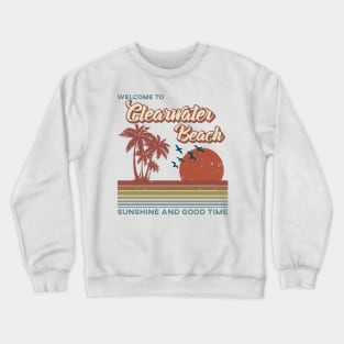 Clearwater Beach Retro Sunset - Clearwater Beach Crewneck Sweatshirt
